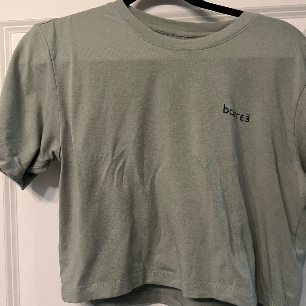Beyond Yoga Sage Green Cropped Tee